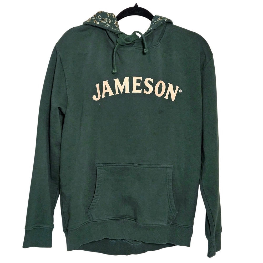 Jameson Irish Whiskey Hoodie Unisex Lg Green Cotton Pullover Graphic Sweatshirt
